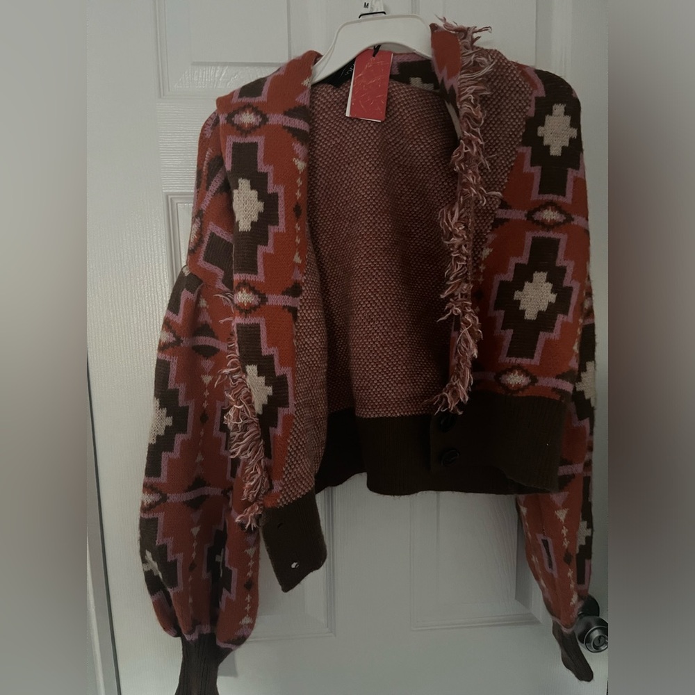 Funky oversized cropped cardigan